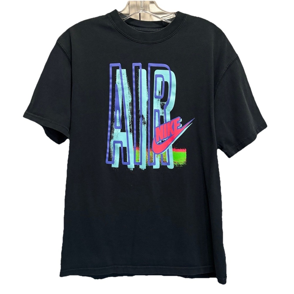 Nike Air Tee Graphic Logo Black/Pink Short Sleeve Shirt Size Sm Sports Colorful